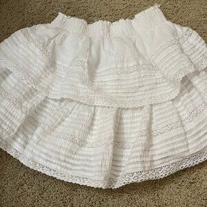 Aerie White Ruffle Skirt